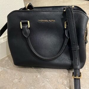 Michael Kors Black Satchel with Gold Accents